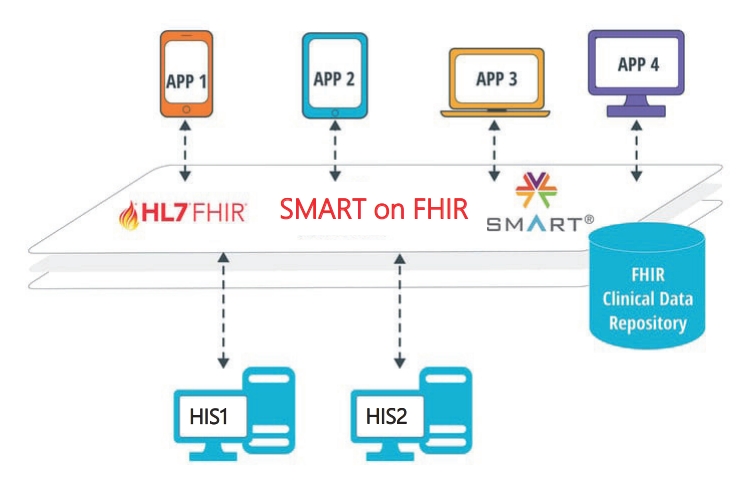 ◤ 圖一 即插即用的 Smart On Fhir 架構