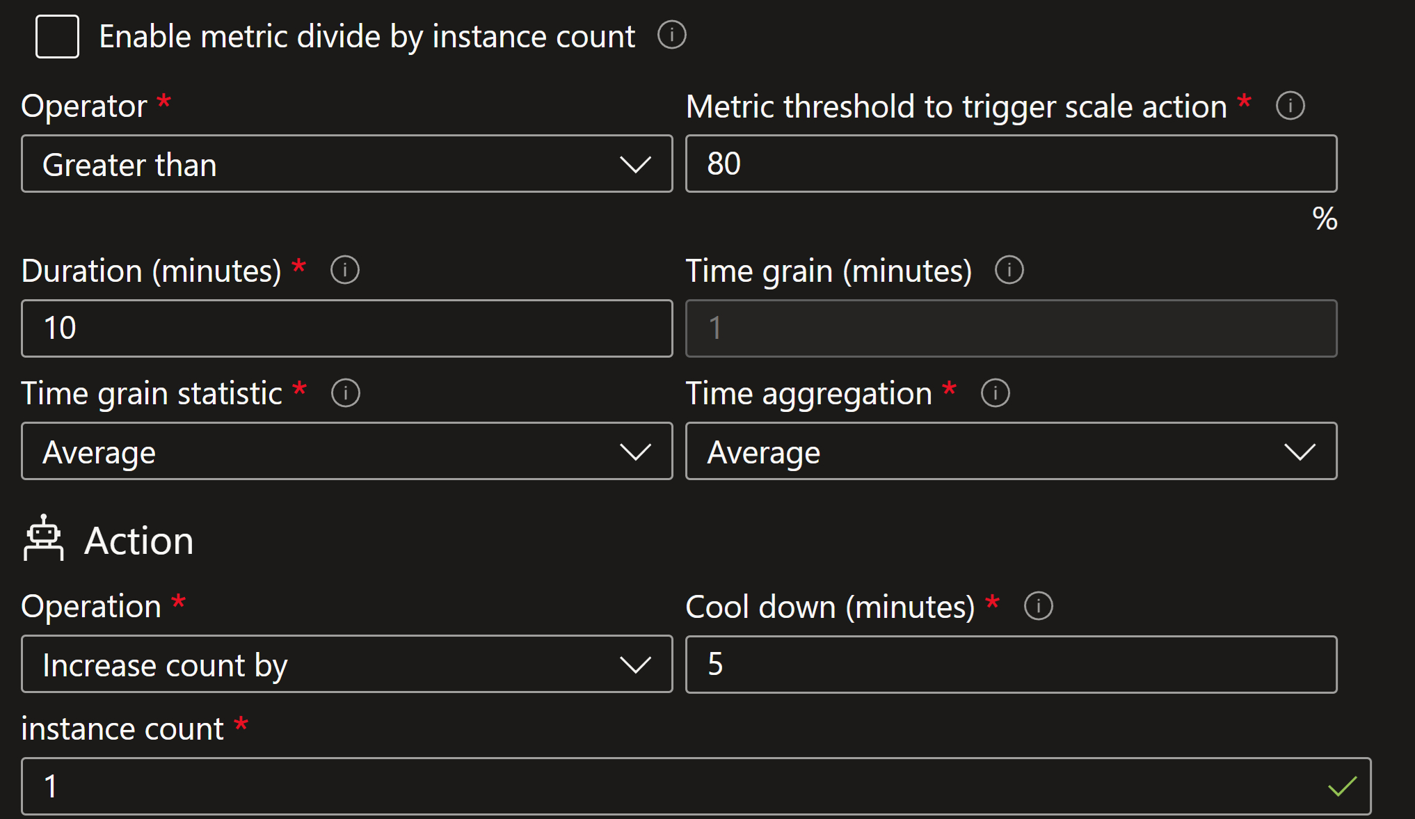 ◤ 圖1、azure Vmss Autoscaling 配置scale Out